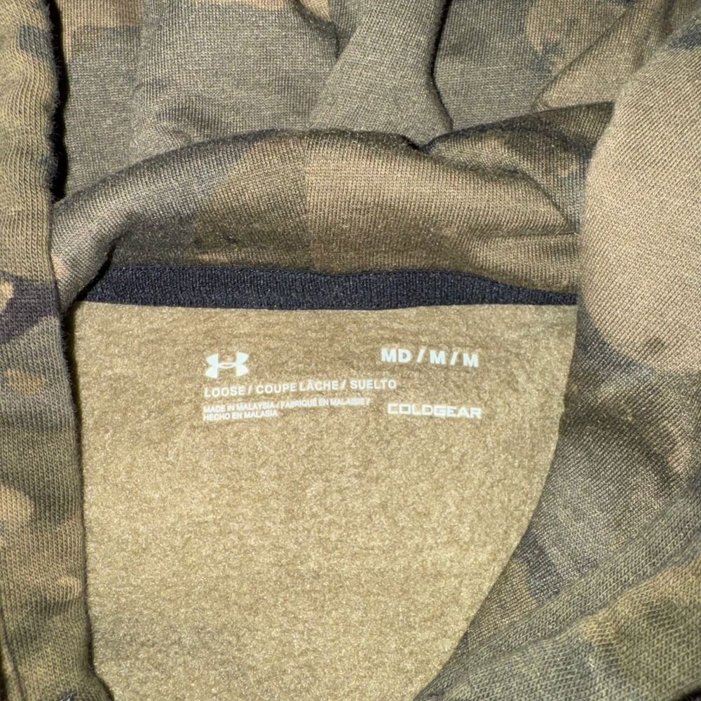 Under Armour Project Rock Mens USA Camo Hoodie Green ColdGear Medium J526-365 - Picture 4 of 8